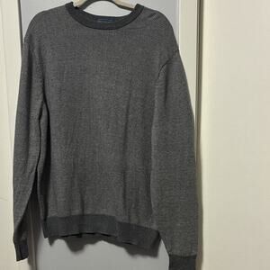 Biltmore Men's XL Gray Herringbone Crewneck Knit Pullover Sweater Cotton Cash
